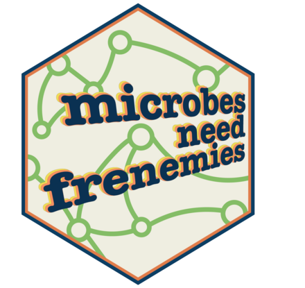 Microbes need frenemies hex logo